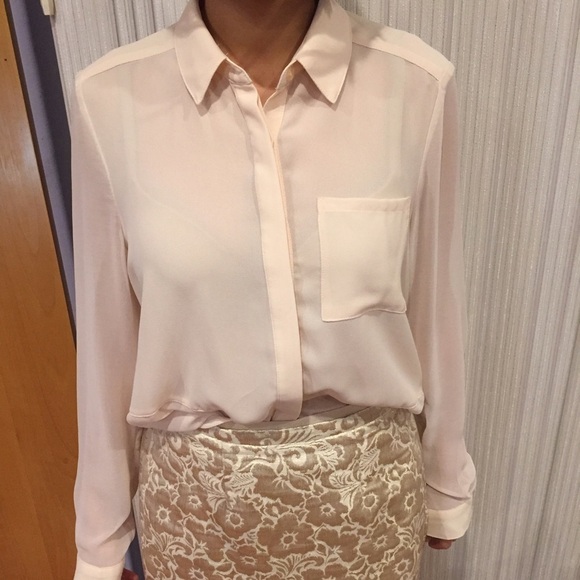 Lush sheer blouse with‎ knot tie - Picture 1 of 2